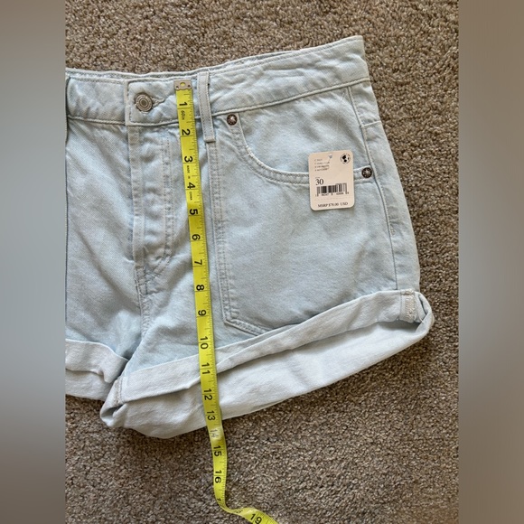 NWT Free People Beginner’s Luck Low Rise Slouch Shorts Size 10/30R Denim - Picture 10 of 11